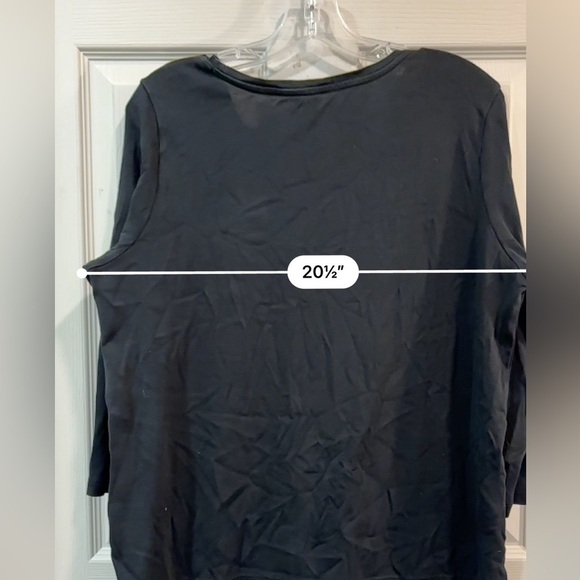 J. Jill 100% Pima Cotton Scoop Neck 3/4 Sleeves Side Inset Tunic Tee size Large - Picture 10 of 11